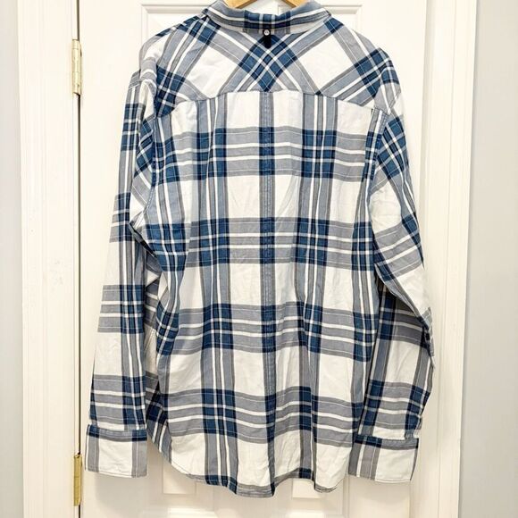 Rag & Bone Shirt Size XXL Fit 2 Plaid Tomlin Blue Indigo Plaid $225.00 - Picture 6 of 10